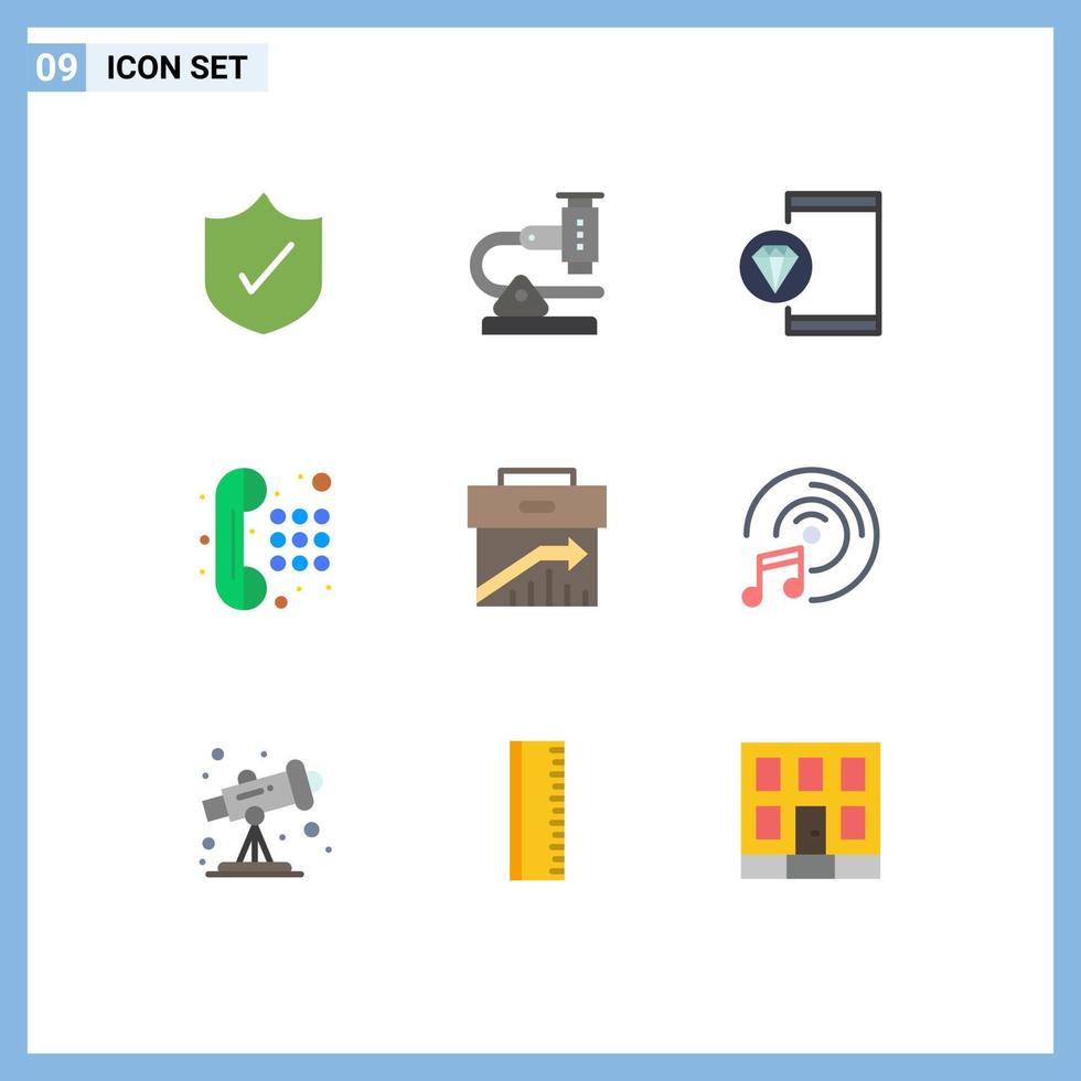 användare gränssnitt packa av 9 grundläggande platt färger av pil telefon app telefon programmering redigerbar vektor design element