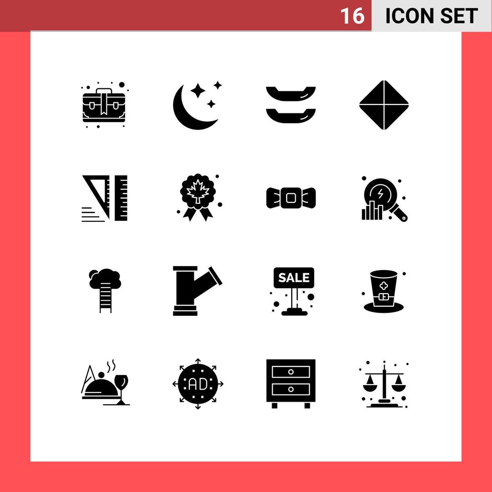 einstellen von 16 modern ui Symbole Symbole Zeichen zum Abzeichen Blatt Kajak Werkzeuge Bildung editierbar Vektor Design Elemente