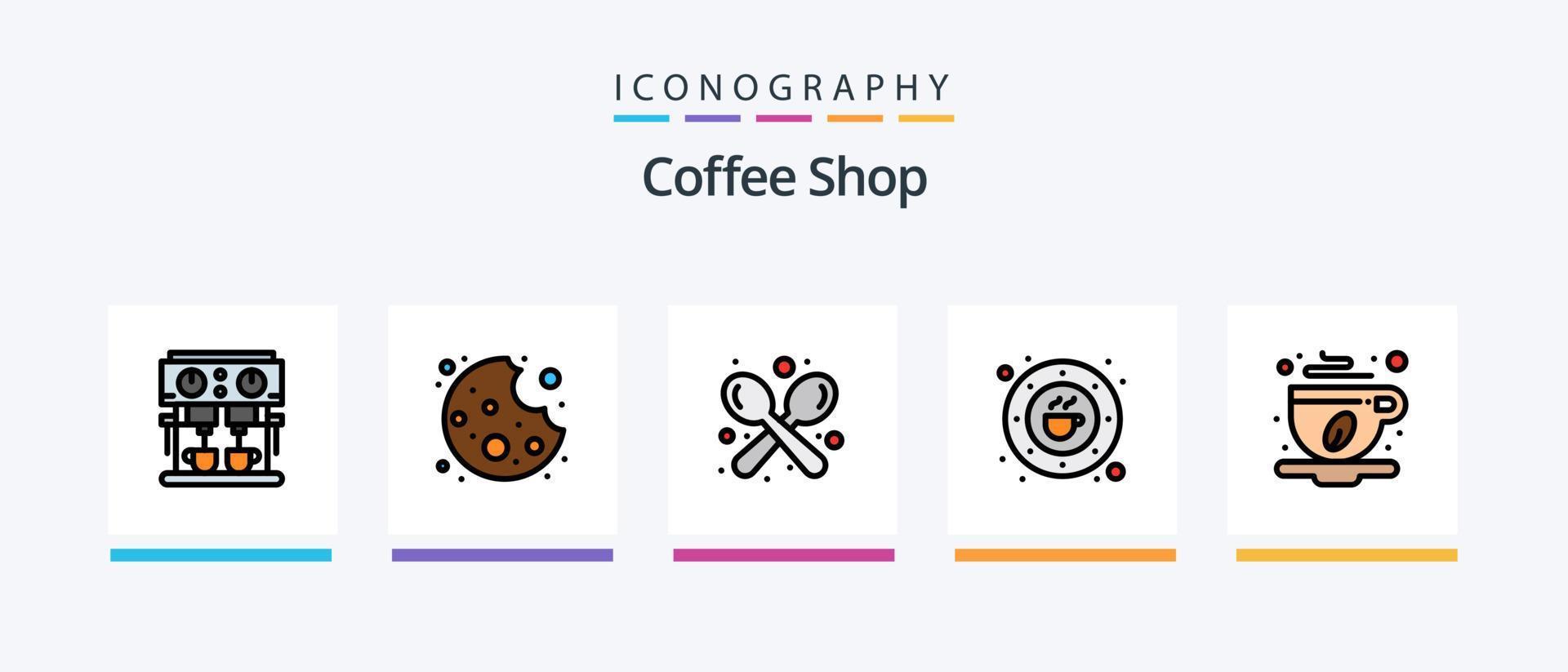 Kaffee Geschäft Linie gefüllt 5 Symbol Pack einschließlich Muffin süss. Tasse. Befehl. Kuchen. Tisch. kreativ Symbole Design vektor