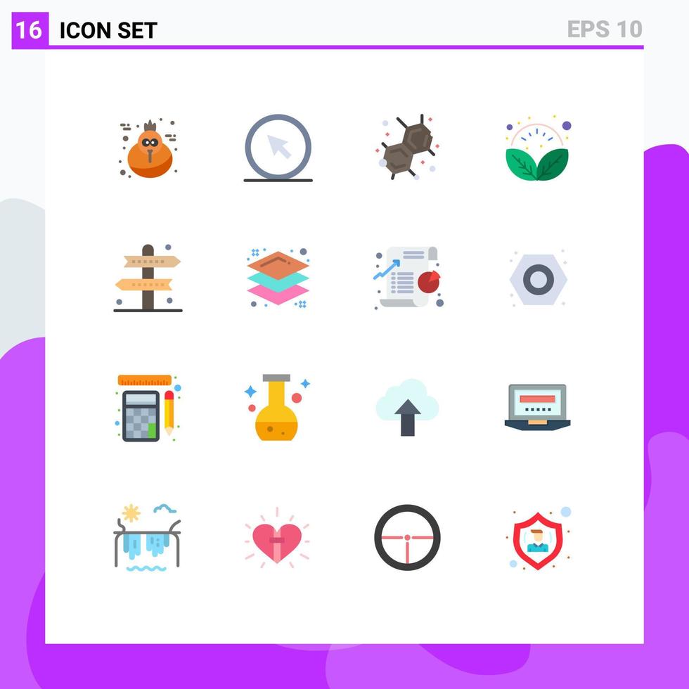 redigerbar vektor linje packa av 16 enkel platt färger av vägbeskrivning aktiviteter kemi koppla av växt redigerbar packa av kreativ vektor design element