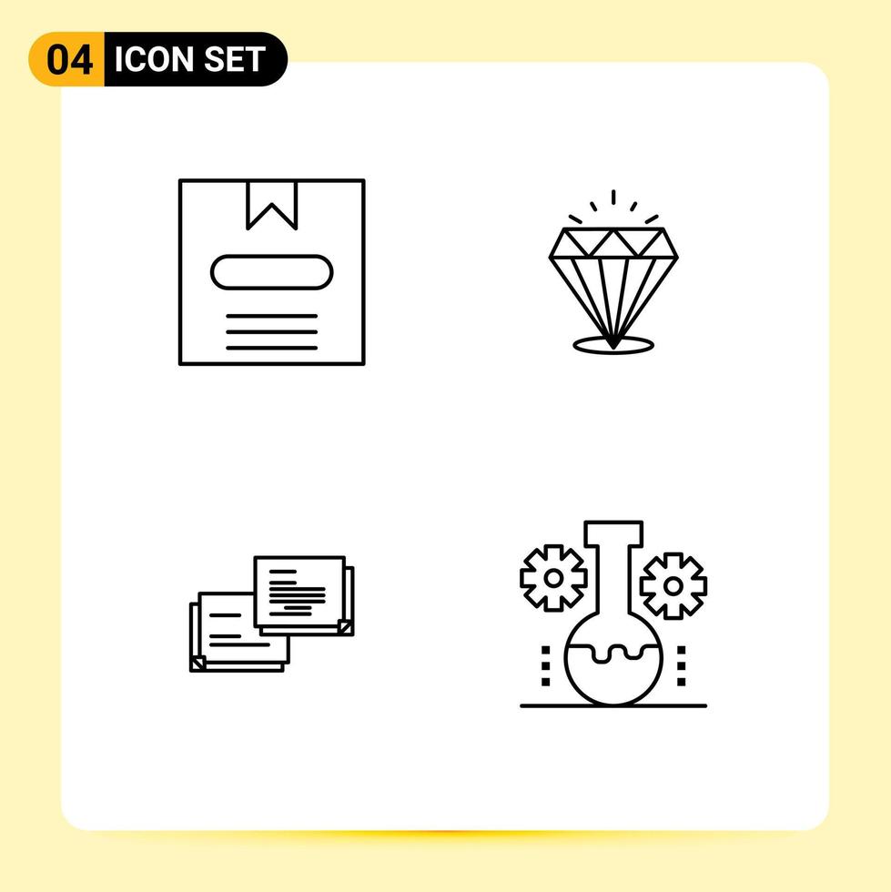 4 kreativ ikoner modern tecken och symboler av låda bubbla Dölj dyr dyka upp redigerbar vektor design element