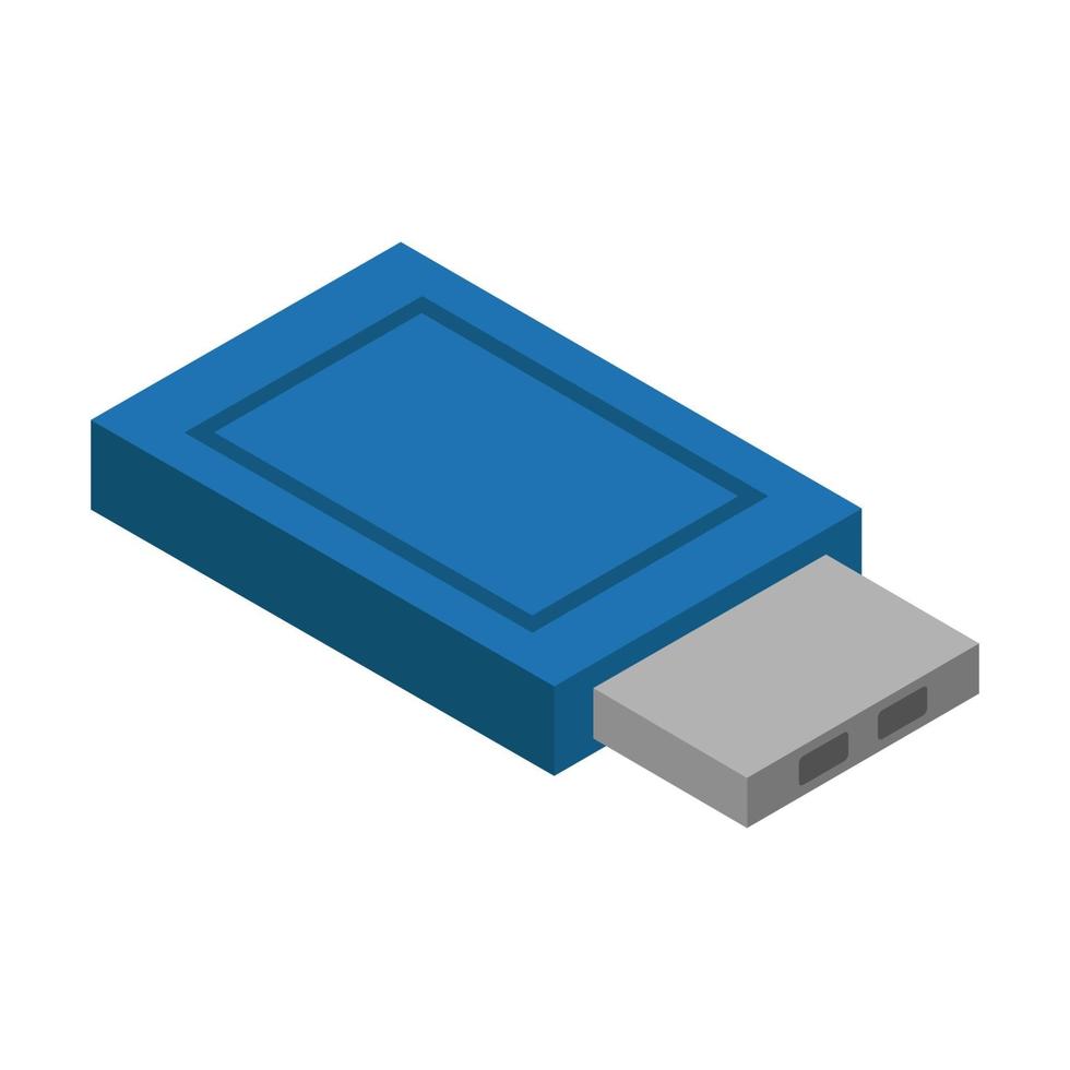 isometrisk USB-enhet på vit bakgrund vektor