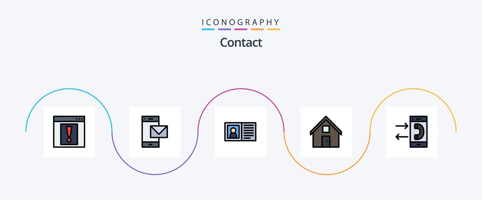 Kontakt Linie gefüllt eben 5 Symbol Pack einschließlich convo. Kontakt uns. Clever Telefon. Kontakt. die Info vektor