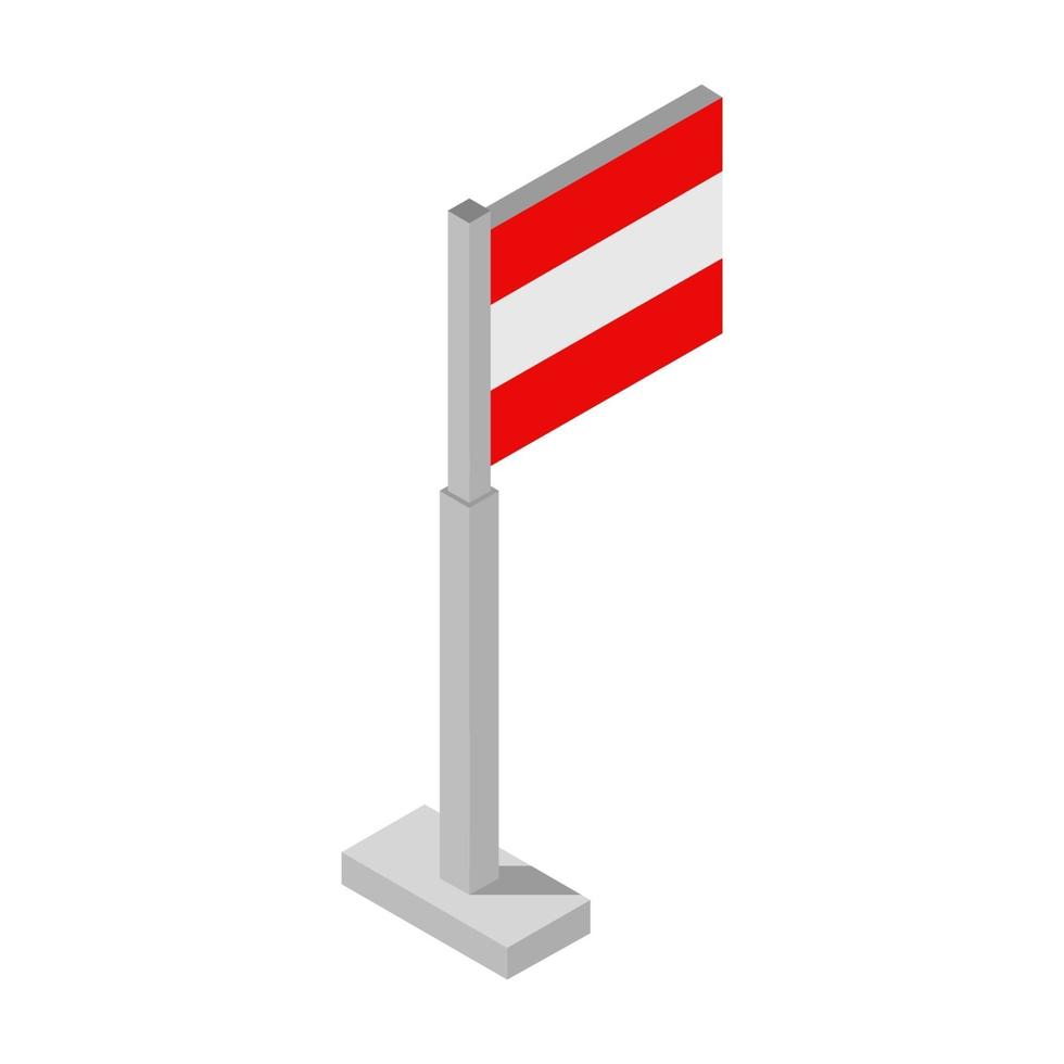 isometrische Österreich-Flagge auf weißem Hintergrund vektor