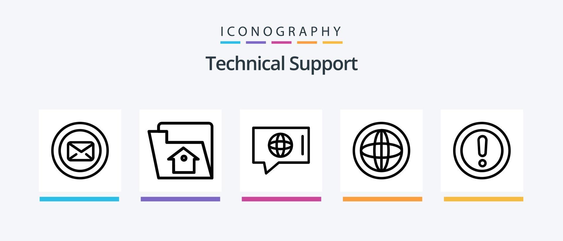 technisch Unterstützung Linie 5 Symbol Pack einschließlich Laptop. Service. Handy, Mobiltelefon. Hilfe. Forderung. kreativ Symbole Design vektor