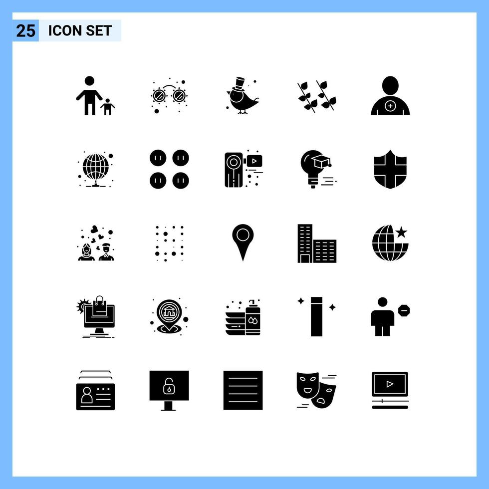 uppsättning av 25 modern ui ikoner symboler tecken för ny vår fågel natur ekologi redigerbar vektor design element