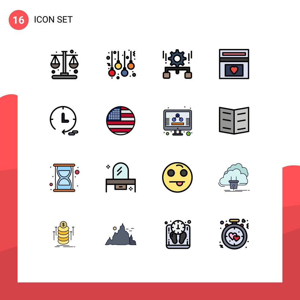 piktogram uppsättning av 16 enkel platt Färg fylld rader av bröllop fond pengar låda konfiguration kärlek dela med sig redigerbar kreativ vektor design element