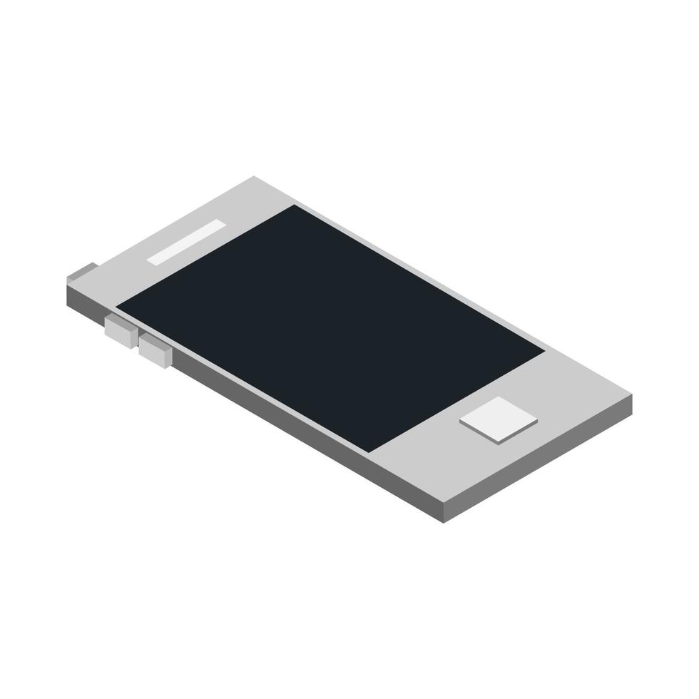 isometrisk smartphone på vit bakgrund vektor