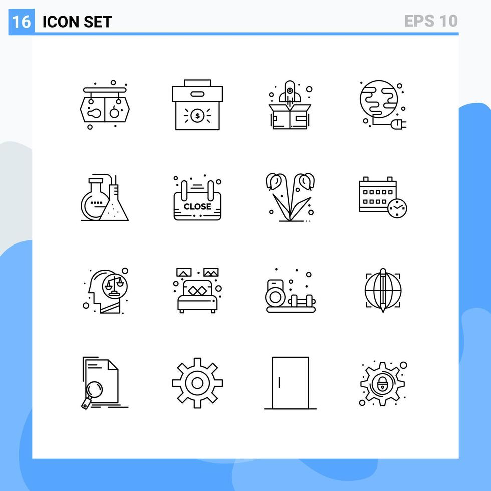 16 kreativ ikoner modern tecken och symboler av reaktion klot investering kraft energi redigerbar vektor design element
