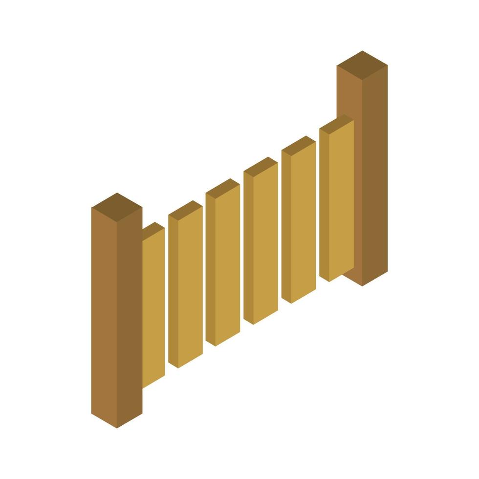 isometrisk staket på vit bakgrund vektor