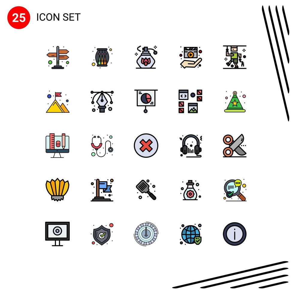 Lager Vektor Symbol Pack von 25 Linie Zeichen und Symbole zum Verletzung Unfall sprühen Film Hände editierbar Vektor Design Elemente