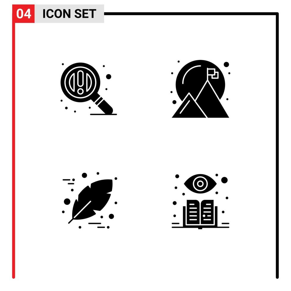 4 kreativ ikoner modern tecken och symboler av hitta tacksägelse uppnått Framgång övervakad redigerbar vektor design element