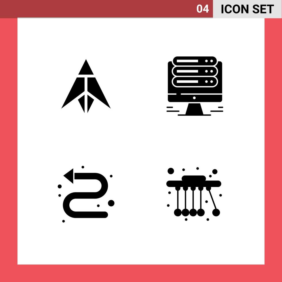 uppsättning av 4 modern ui ikoner symboler tecken för dubaicoin riktnings crypto valuta värd vänster redigerbar vektor design element