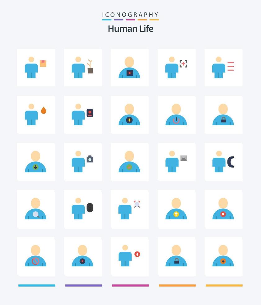kreativ Mensch 25 eben Symbol Pack eine solche wie Mensch. Benutzerbild. Pflanze. Video. Mensch vektor