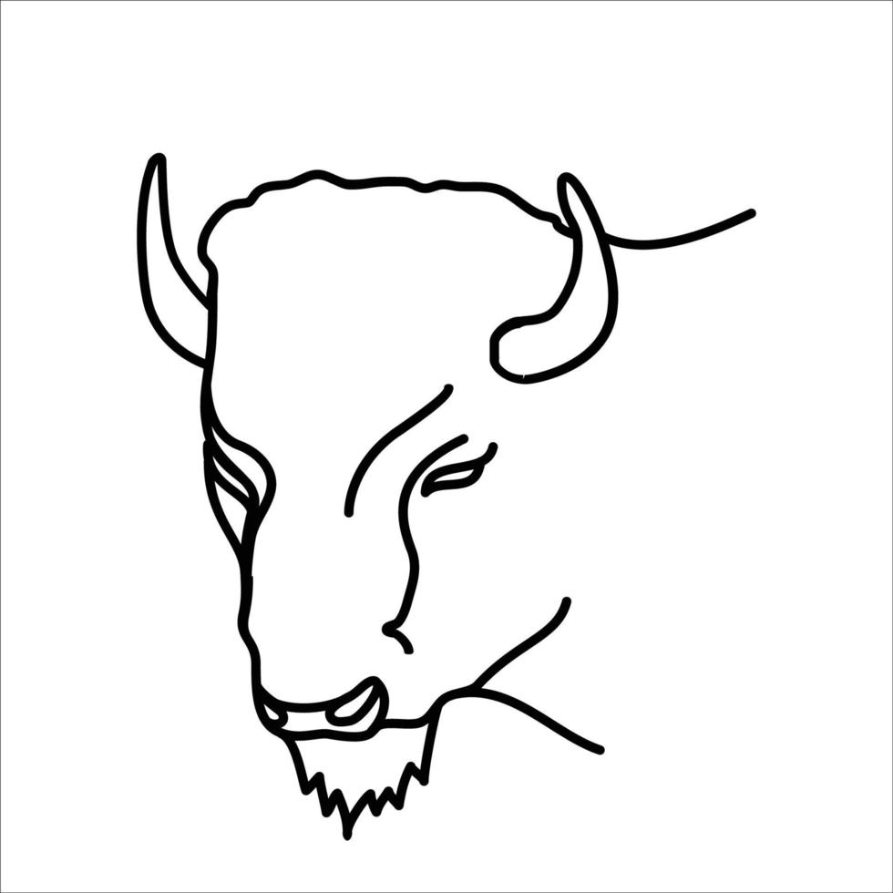 Tierbison-Symbolentwurf. Vektor, ClipArt, Illustration, Linienikonen-Designstil. vektor