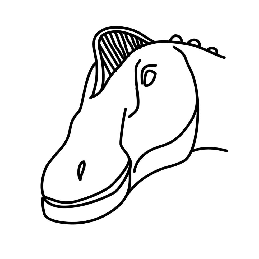 edmontosaurus-ikonen. doodle handritad eller svart kontur ikon stil vektor