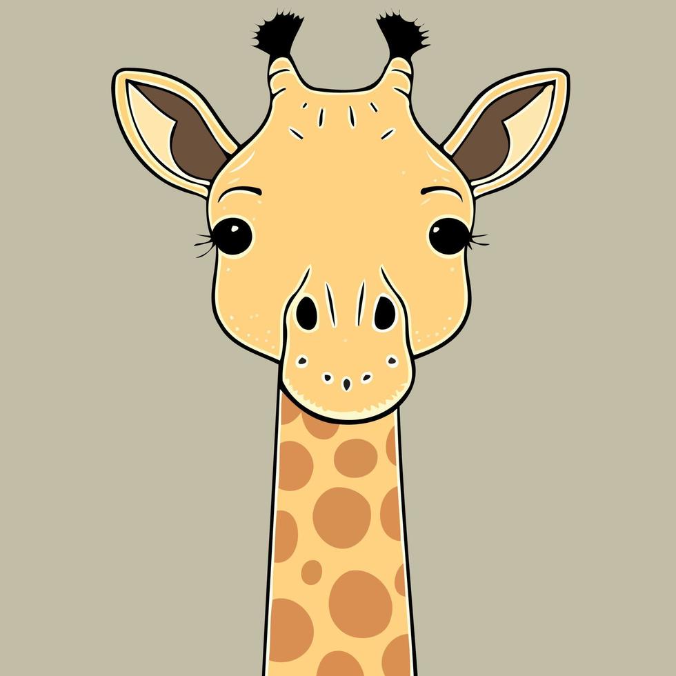 süßer Giraffen-Säugetier-Tierkopf vektor