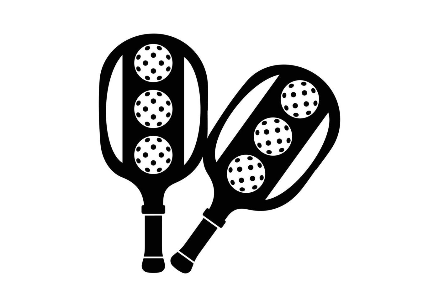 Vektor-Pickleball-Silhouette Pickleball-Club und Symbole Vektor-Illustration vektor