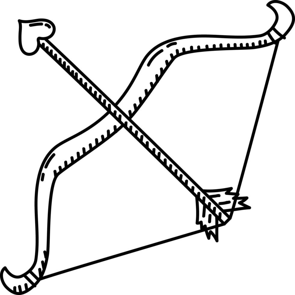 Pfeilsymbol. Doddle Hand gezeichnet oder schwarzer Umriss Symbol Stil. Vektorikone vektor
