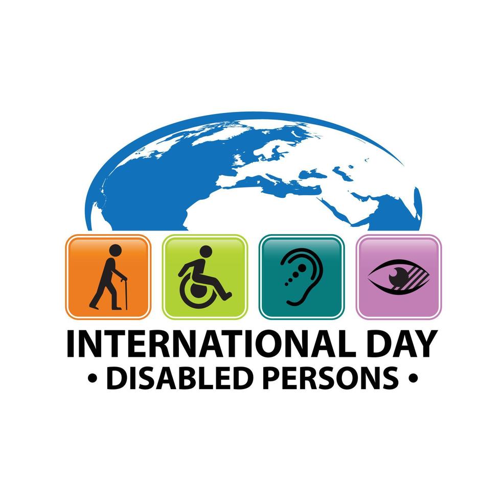internationell dag av personer med funktionshinder. december 3, vektor illustration design