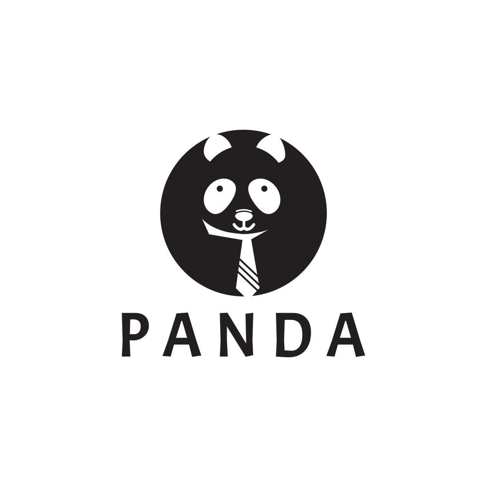 Panda-Bären-Silhouette-Logo-Design-Vektor-Vorlage. lustiges faules Logo-Panda-Tier-Logo-Konzept-Symbol. vektor