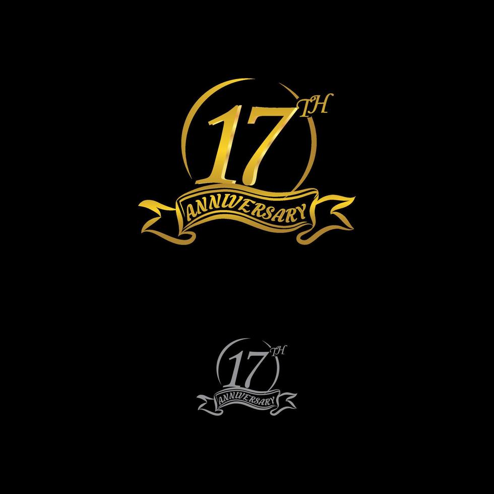 årsdag vektor ovanlig märka. sjutton år symbol. födelsedag abstrakt logotyp. 17:e jubileum