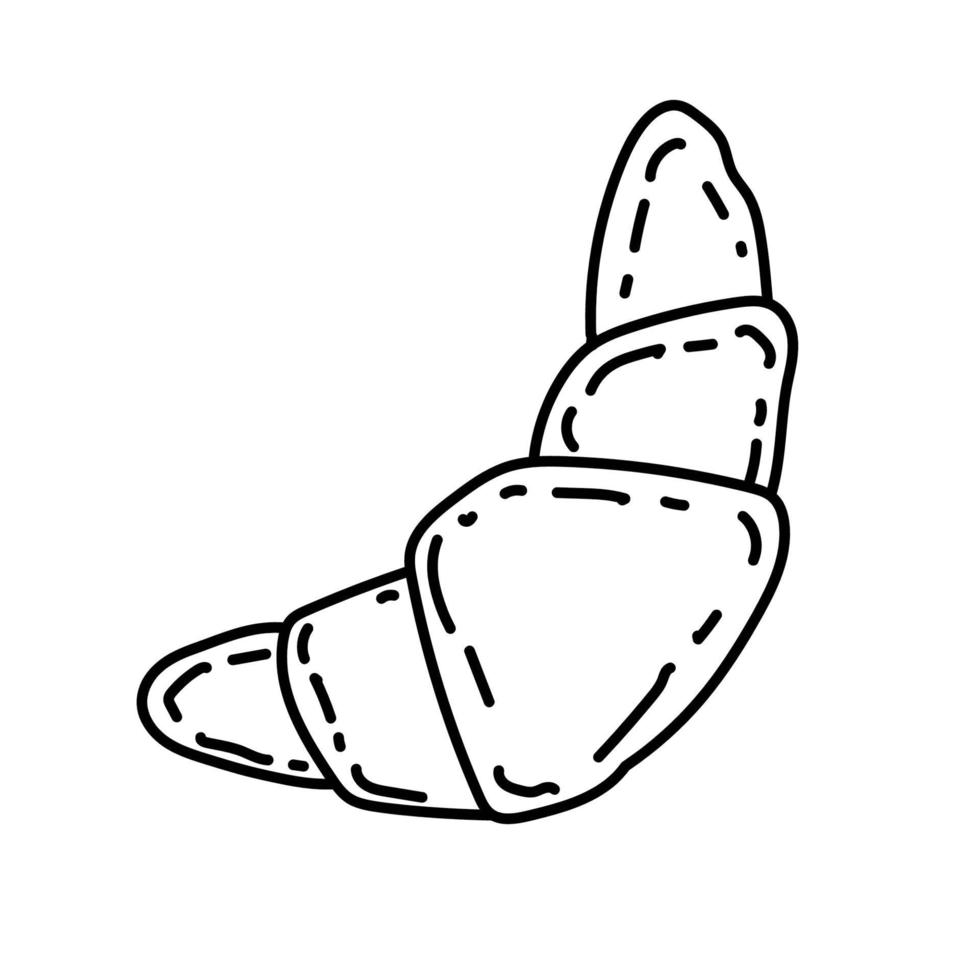 Croissants Symbol. Gekritzel Hand gezeichnet oder schwarzer Umriss Symbol Stil vektor