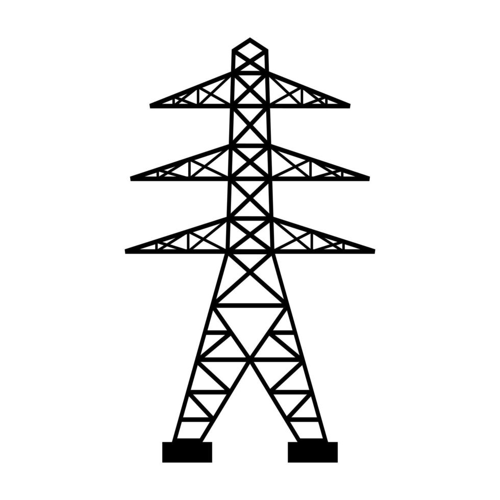 Symbolvektor für Stromturm. Übertragungsturm Abbildung Zeichen. Symbol für Stromleitungen. Logo für elektrische Leitungen. vektor