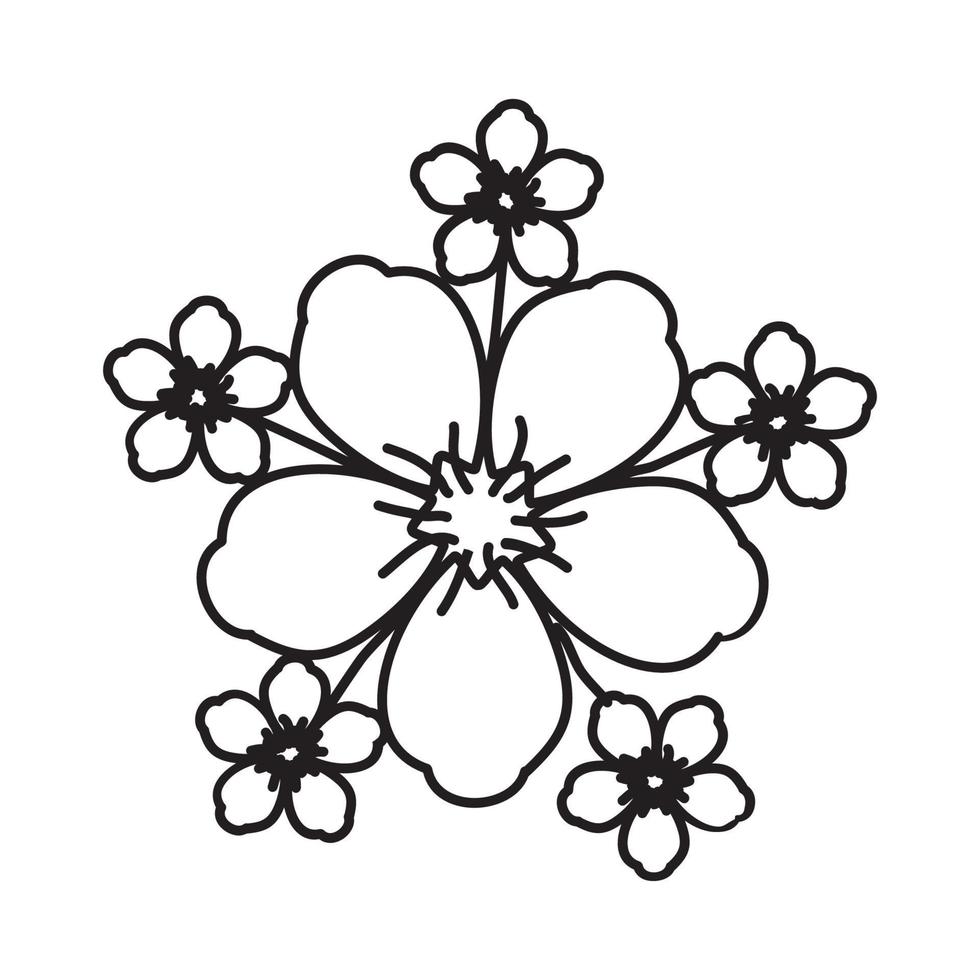 blomma tropisk ikon. doodle handritad eller dispositionsikon stil vektor