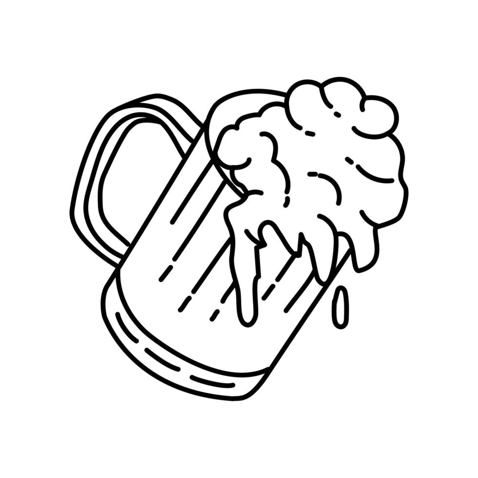 Bierikone. Gekritzel Hand gezeichnet oder Umriss Symbol Stil vektor