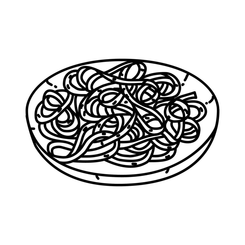 fettuccine alfredo-ikonen. doodle handritad eller dispositionsikon stil vektor