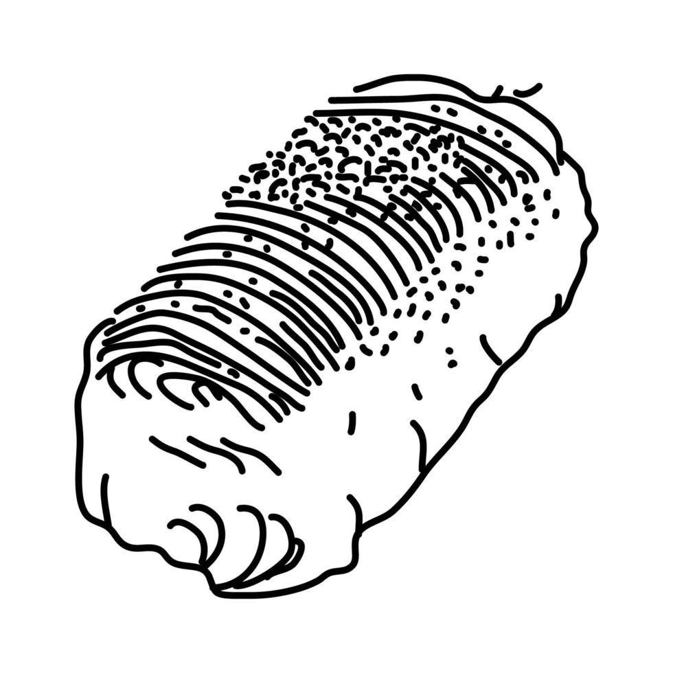 kataifi-ikonen. doodle handritad eller dispositionsikon stil vektor