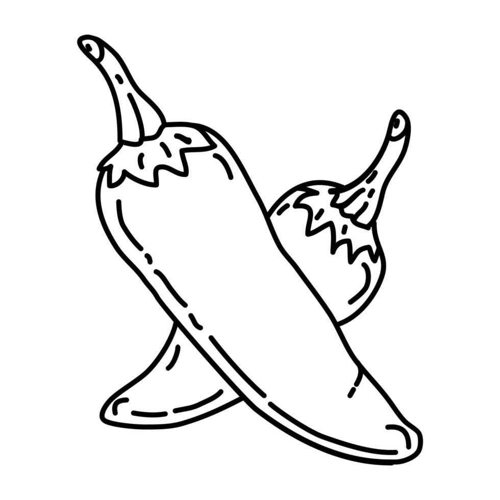 jalapeno paprika ikon. doodle handritad eller dispositionsikon stil vektor