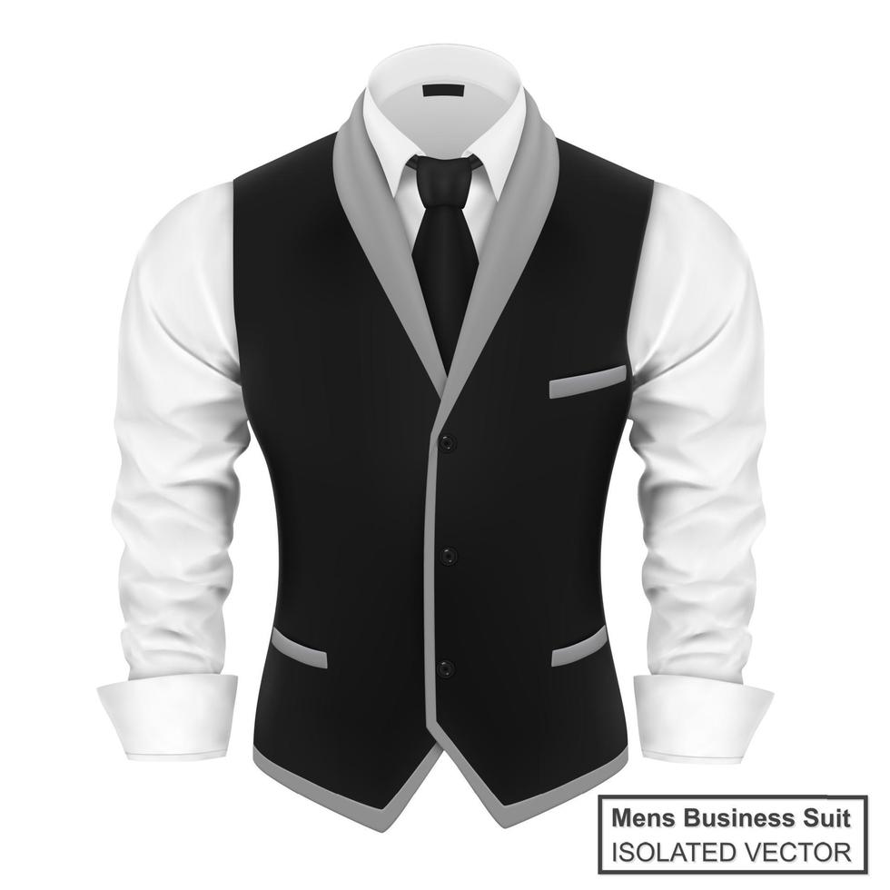 Herren Business Anzug mit schwarzer Krawatte vektor