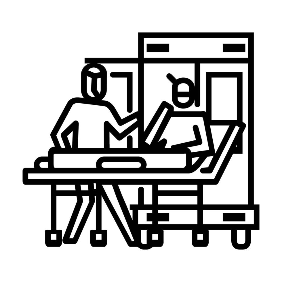 Abholung zum Krankenwagensymbol. Symbol der Aktivität oder Illustration zum Umgang mit dem Corona-Virus vektor