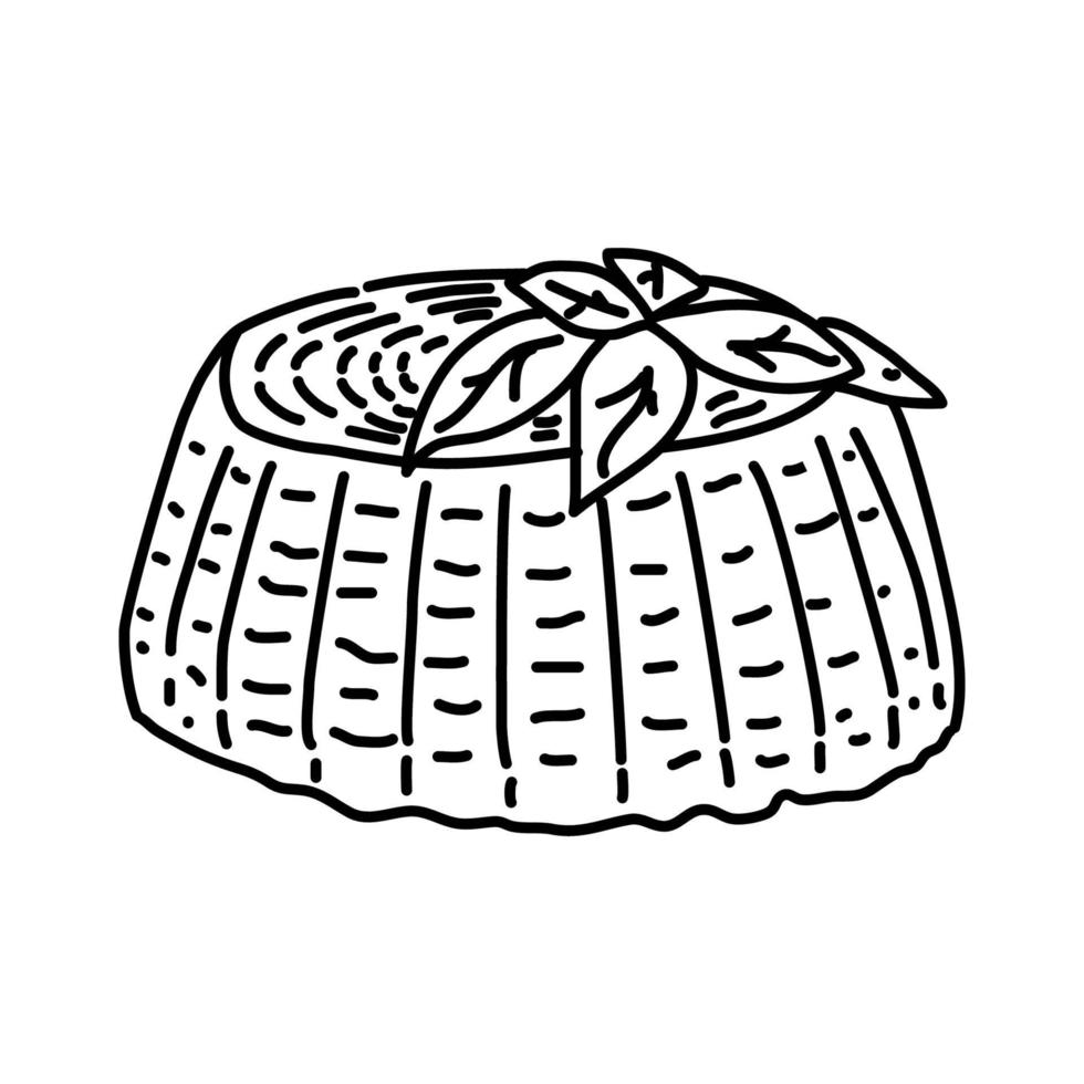 Ricotta-Käse-Ikone. Gekritzel Hand gezeichnet oder Umriss Symbol Stil vektor