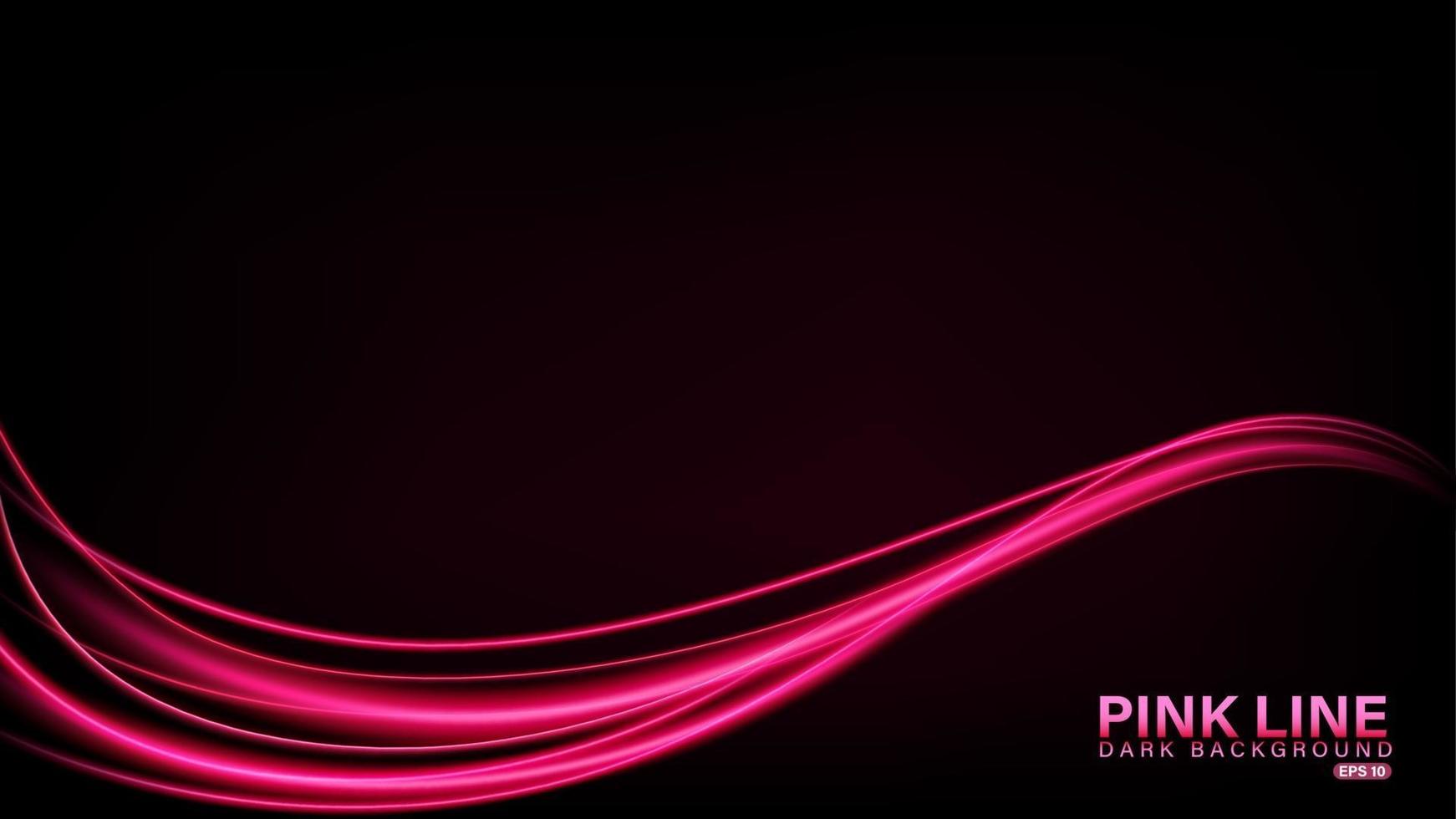 rosa Linie des Lichts auf dunklem Hintergrund vektor