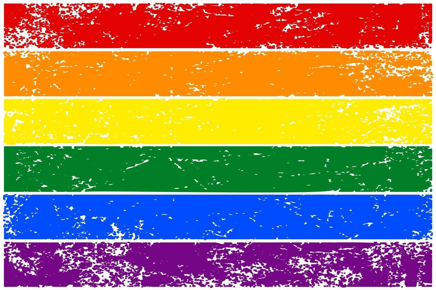 Regenbogenfahne lgbt. buntes handgezeichnetes Banner mit Grunge-Textur. Vektorillustration vektor