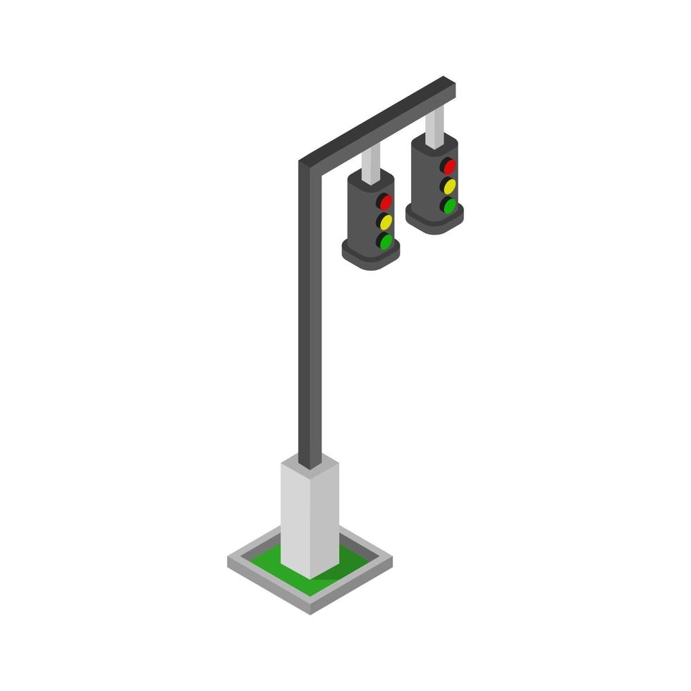isometrische Ampel auf weißem Hintergrund vektor