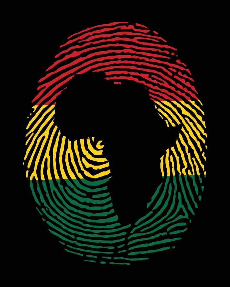 afrikanisch Flagge im zu das Daumen drucken vektor