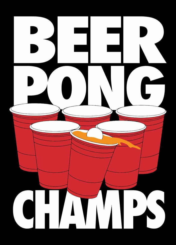 Bier Pong Champions. vektor