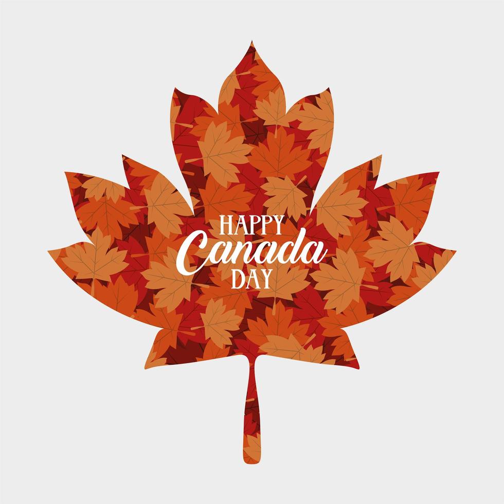 Kanada-Tagesfeierkarte mit Ahornblattlaub vektor