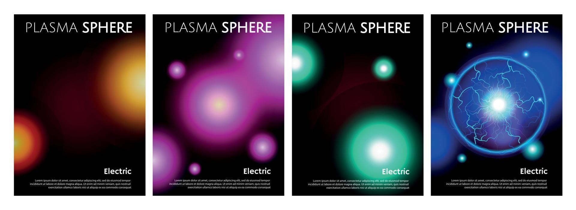 elektrisk plasma affisch uppsättning vektor