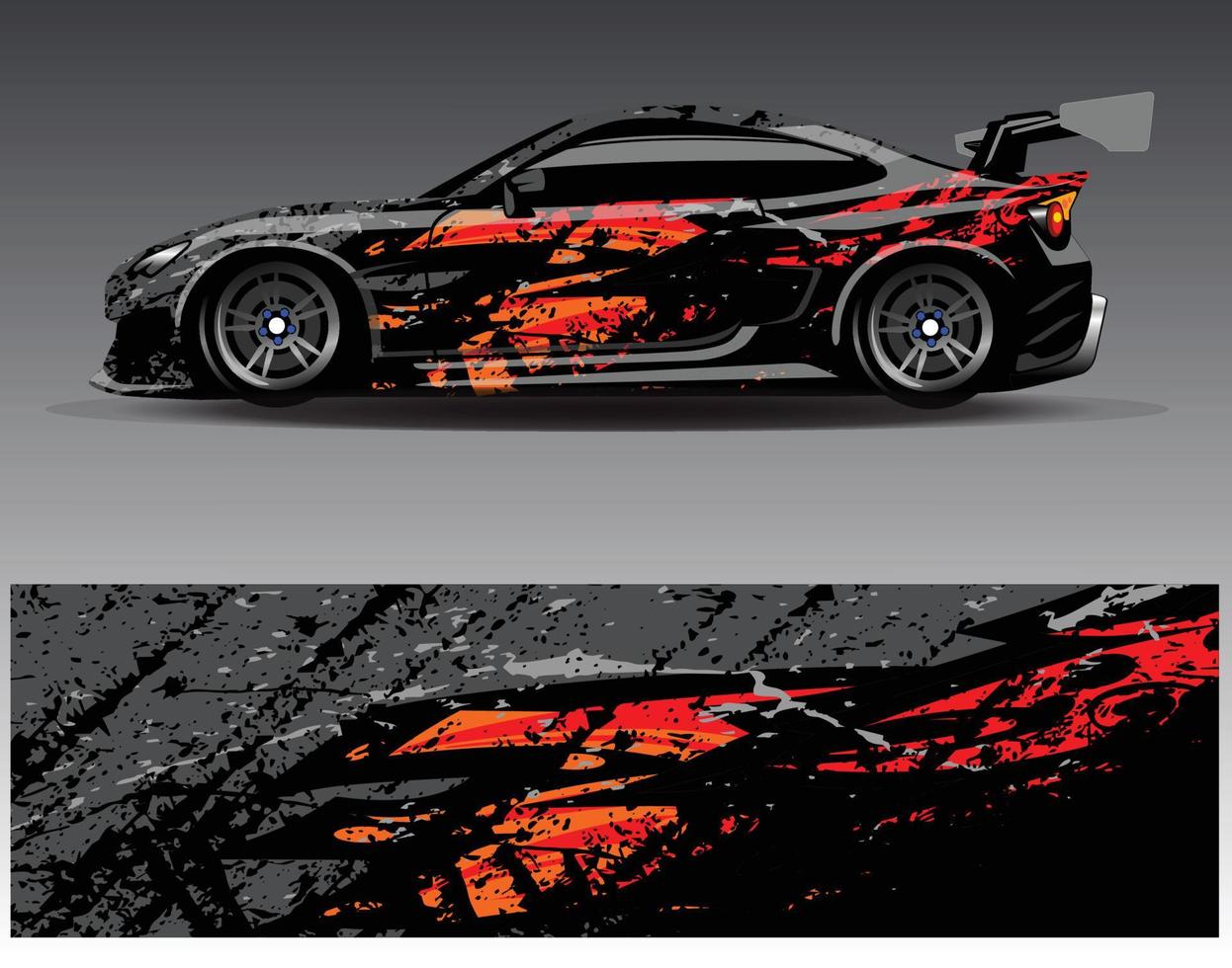 Auto-Wrap-Design-Vektor. grafische abstrakte Streifen-Rennhintergrund-Kit-Designs für Wrap-Fahrzeug-Rennwagen-Rallye-Abenteuer und Lackierungen vektor