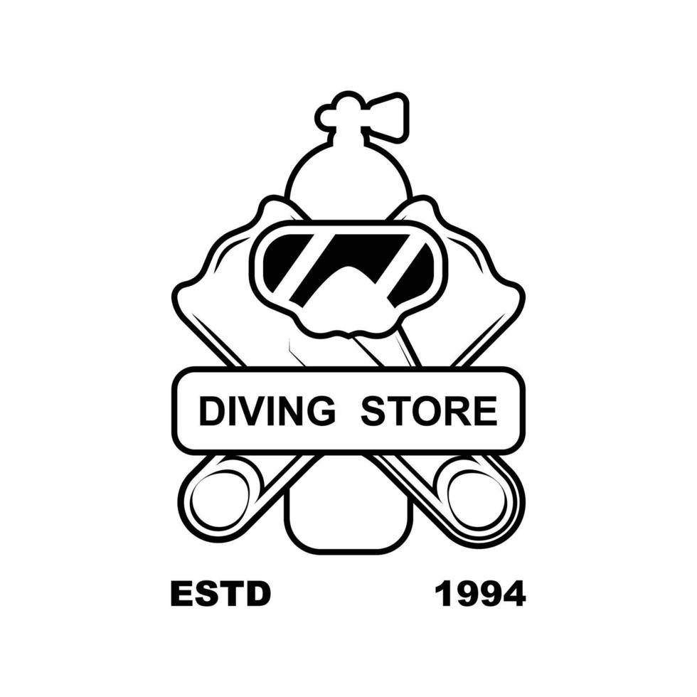 dykning dykning sport logotyp, under vatten, vektor illustratör, silhuett, logotyp design.