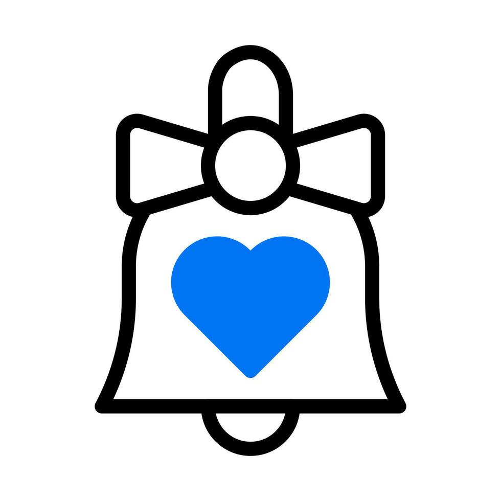 Glocke Symbol Duotone Blau Stil Valentinstag Illustration Vektor Element und Symbol perfekt.