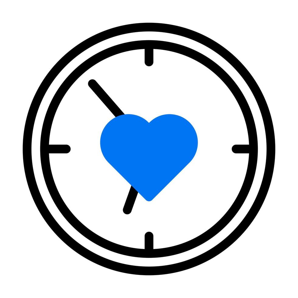 klocka ikon duotone blå stil valentine illustration vektor element och symbol perfekt.