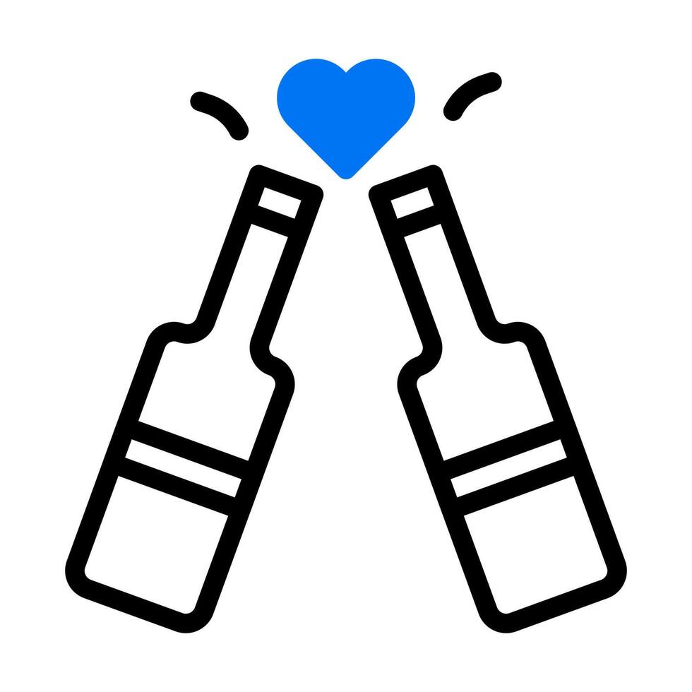 Wein Symbol Duotone Blau Stil Valentinstag Illustration Vektor Element und Symbol perfekt.