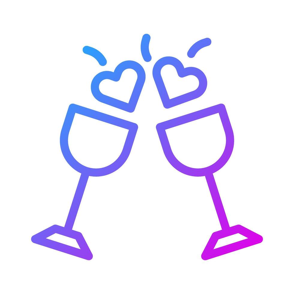 Wein Symbol Gradient lila Stil Valentinstag Illustration Vektor Element und Symbol perfekt.