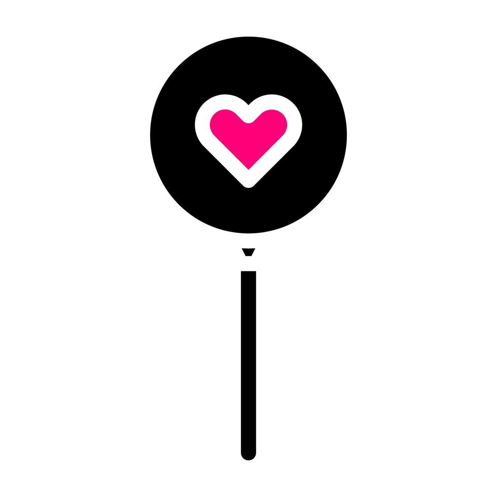 Ballon Symbol solide schwarz Rosa Stil Valentinstag Illustration Vektor Element und Symbol perfekt.